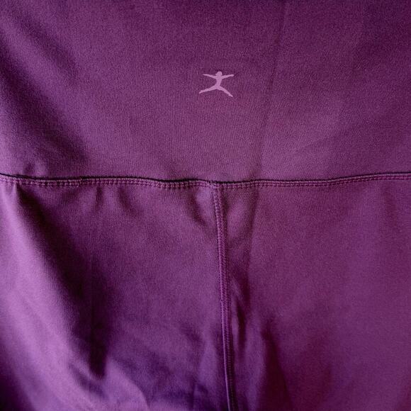 Danskin Activewear Yoga Gym Workout Tight Leggings Pocket High Rise Size L Plum - Picture 11 of 16